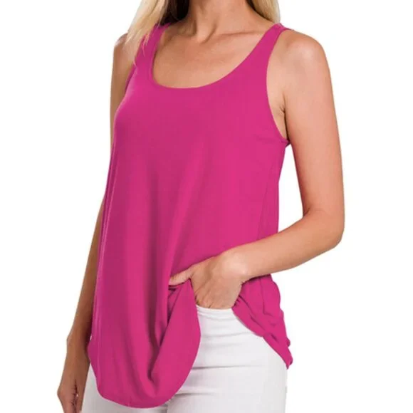 SLEEVELESS ROUND NECK & ROUND HEM TOP - Picture 3 of 3